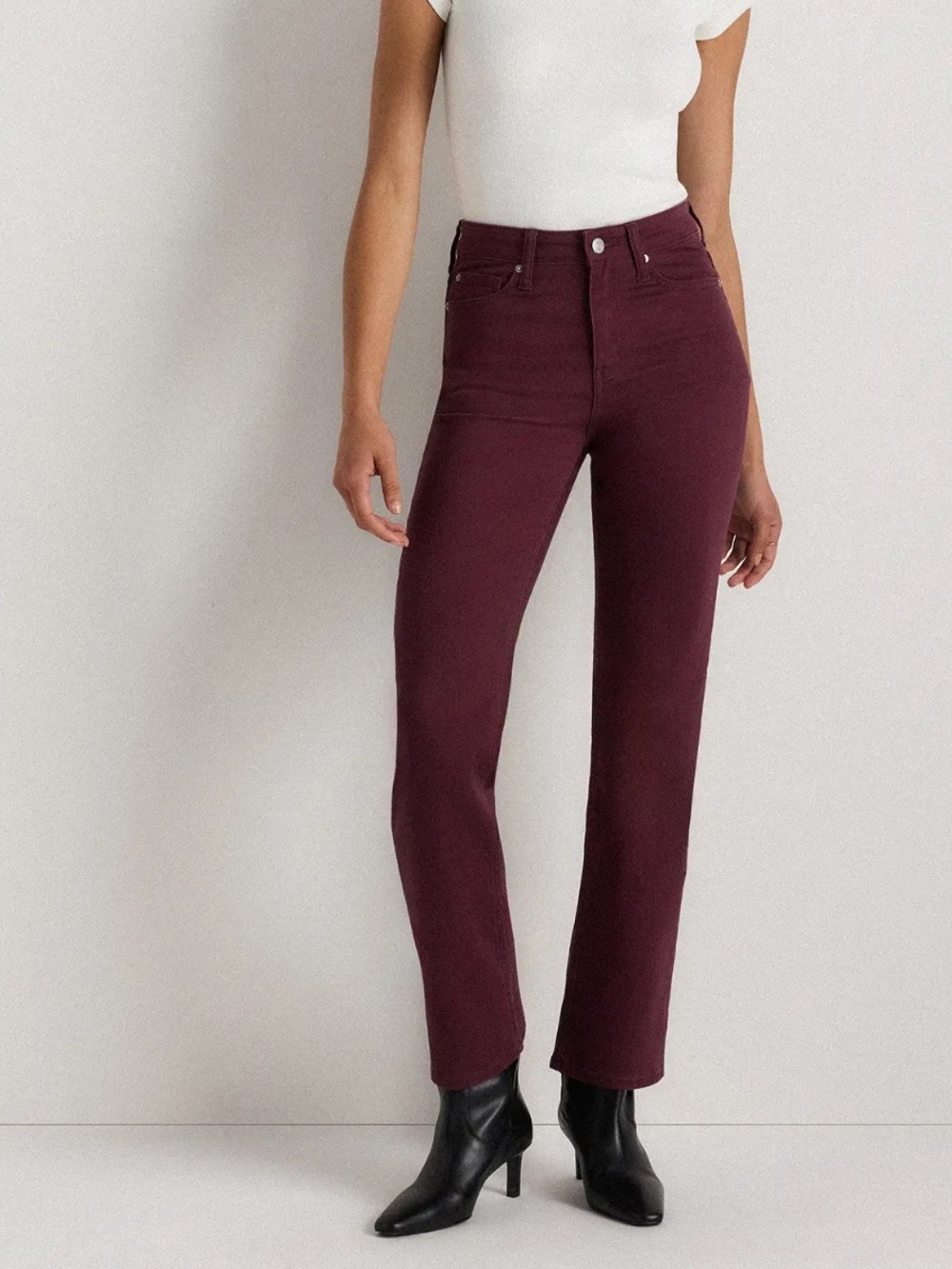 Quince Bella straight jeans wine tasting red 29